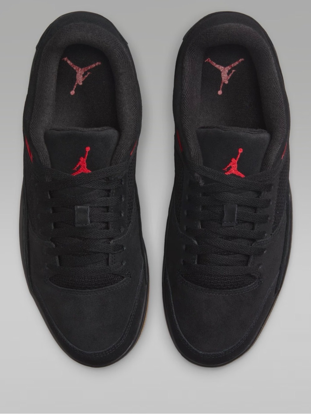 Jordan Low-Top Sneakers in Black with Red Jumpman